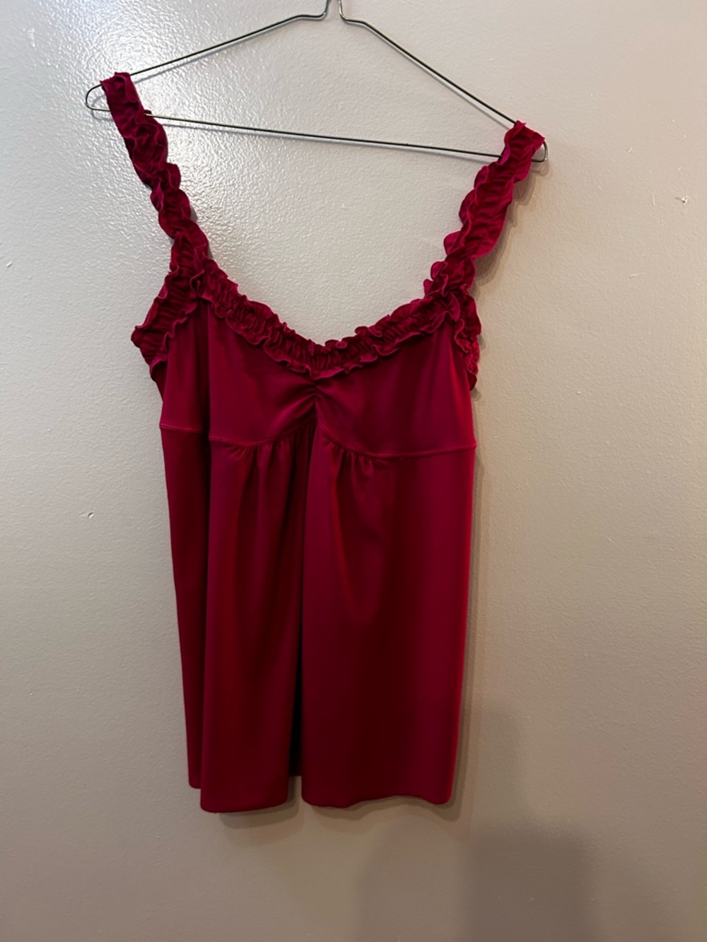 Rampage Crimson Ruffled Strap Tank